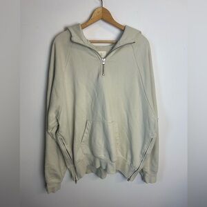 Fear Of God Collection Two Men's Cream Zip-Up Hoodie Size L 100% Cotton Beige